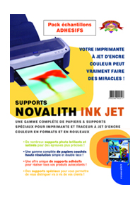 Pochette Echantillons Adhésifs NOVALITH Ink Jet<br>Format : A4 (210x297mm)