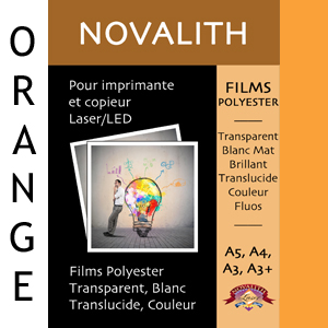 Pastel orange matte polyester film Laser printer 130µ<br>Size : A3 (100 sheets)