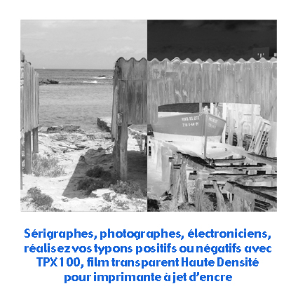 Film Transparent Haute Densité pour Typons 165 microns<br>Format