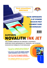 Pochette Echantillons Spéciaux NOVALITH Ink Jet<br>Format : A4 (210x297mm)
