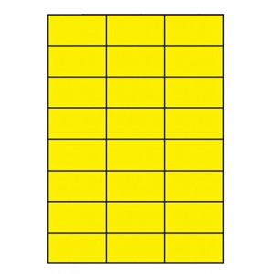 Planches de 24 étiquettes Fluo Jaune 150 g/m2<br>Format : A4 (100 planches)