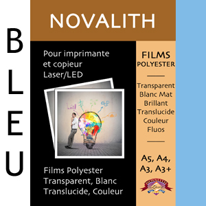 Polyester Indechirable Laser Mat Bleu Pastel 130µ<br>Format : A4 (100 feuilles)