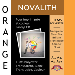 Polyester Indechirable Laser Mat Orange Pastel 130µ<br>Format : A4 (100 feuilles)