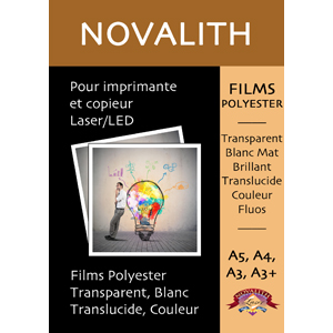 Polyester Laser Blanc Brillant/Mat 190 microns<br>Format : A4 (100 feuilles)
