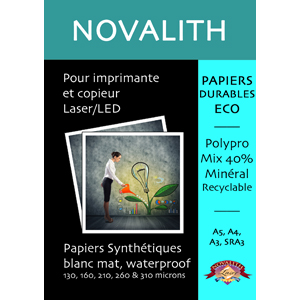 Papier Synthétique ECO Laser Mat 310µ<br>Format : A3 (100 feuilles)