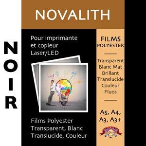 Polyester Indechirable Laser Noir Mat 130µ<br>Format : A4 (100 feuilles)