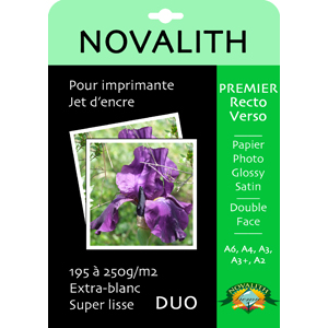 Premier 250 Lustre RV, Papier Photo Recto Verso 250g/m2<br>Format : 10x15 (50 feuilles)