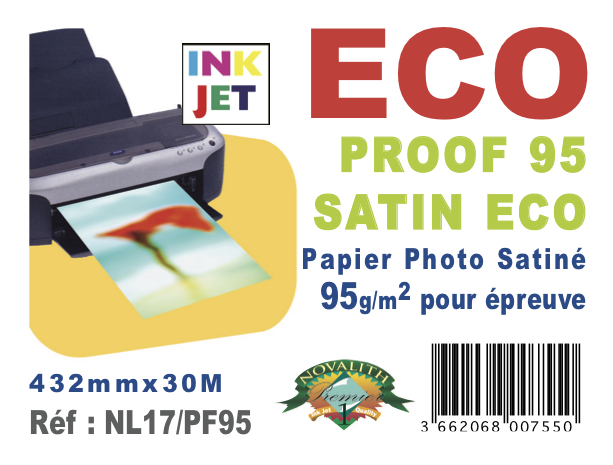 Proof 125 Satin ECO, proofing photo ink jet paper 125gsm<br>17 inches roll (432mmx30M)