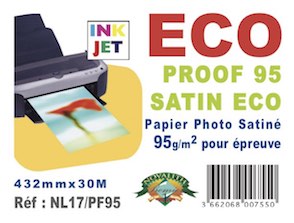 Proof 95 Satin ECO, proofing photo ink jet paper 95gsm<br>17 inches roll (432mmx30M)